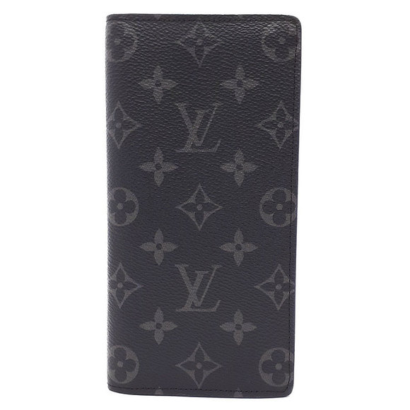 Louis Vuitton Monogram Long Eclipse Black Wallet Portefeuille Bifold Brazza - Picture 1 of 5